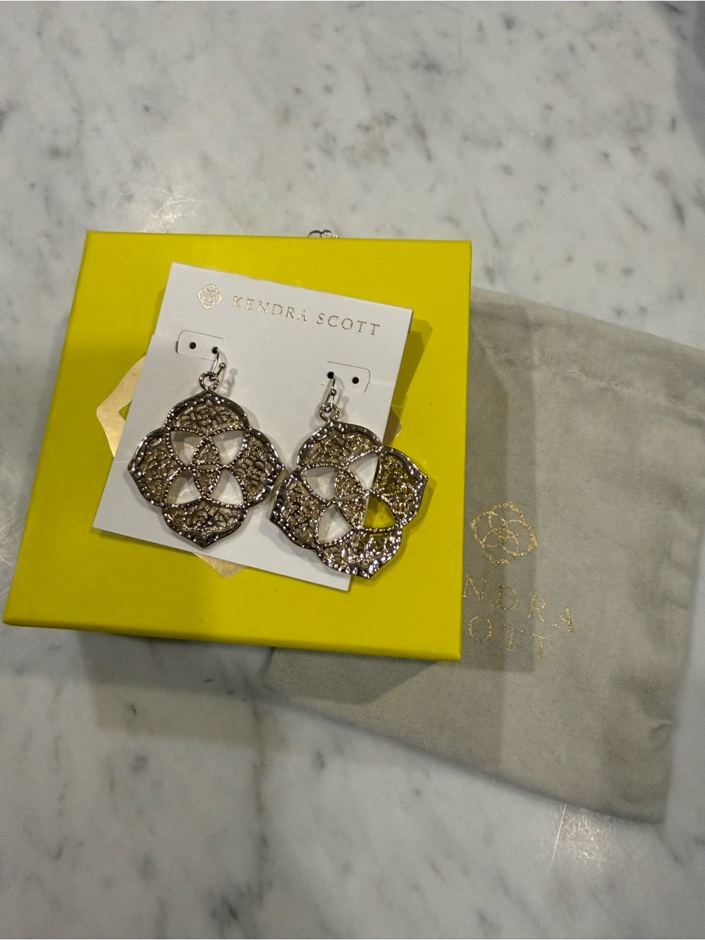 Kendra Scott Retired Gold Dawn Filigree Drop Earrings - Gold